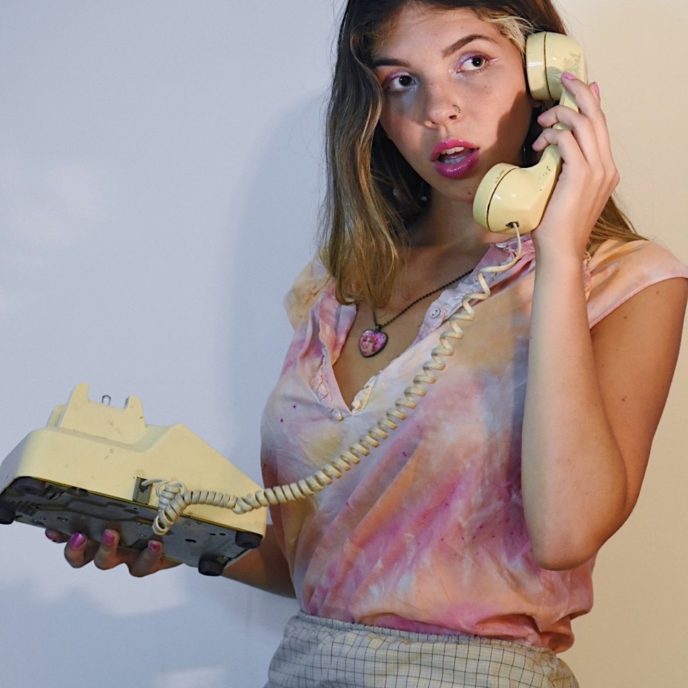 Hand Tie Dyed Vintage Blouse